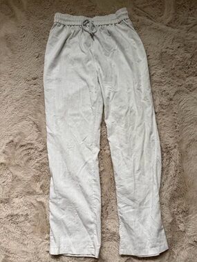 White linen pants